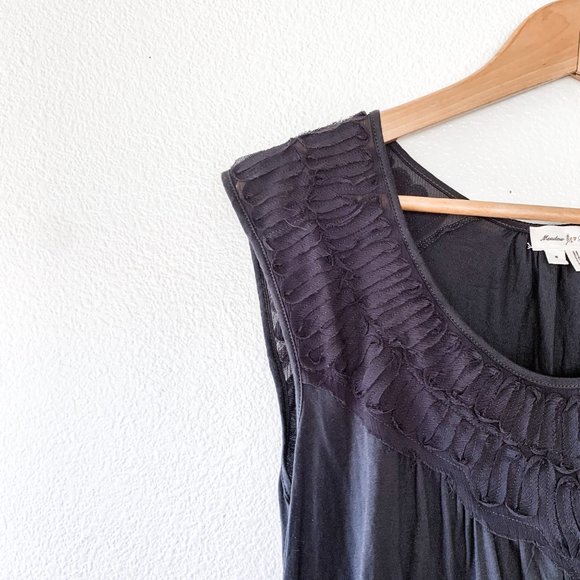 Anthropologie Meadow Rue Gray Bibbed Verona Tee - Picture 6 of 8